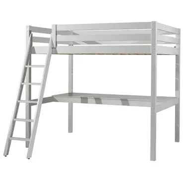 Lit Mezzanine 140x200 Sommier Inclus Et Bureau Pino - Blanc Lit Mezzanine 140x200 Sommier Inclus Et Bureau Pino - Blanc
