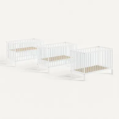 Lit Bébé 60x120 Et Table à Langer Meryl - Blanc Lit Bébé 60x120 Et Table à Langer Meryl - Blanc