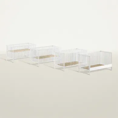 Lit Évolutif 70x140 Et Table à Langer Meryl - Blanc Lit Évolutif 70x140 Et Table à Langer Meryl - Blanc