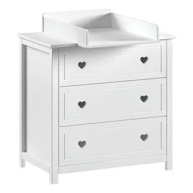 Commode Avec Planche à Langer Amori - 3 Tiroirs - Bois Pin - Blanc Commode Avec Planche à Langer Amori - 3 Tiroirs - Bois Pin - Blanc