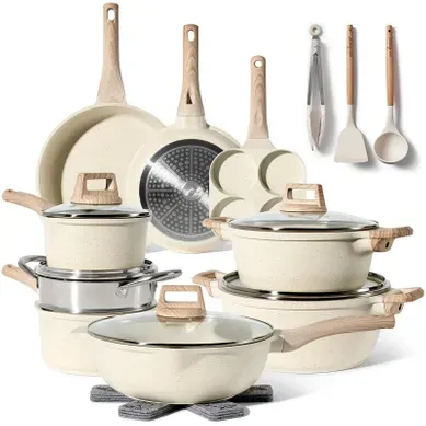 Batterie De Cuisine 21 Pièces Antiadhésif En Granit Beige - Tous Feux - Just Perfecto Jl-721 Batterie De Cuisine 21 Pièces Antiadhésif En Granit Beige - Tous Feux - Just Perfecto Jl-721