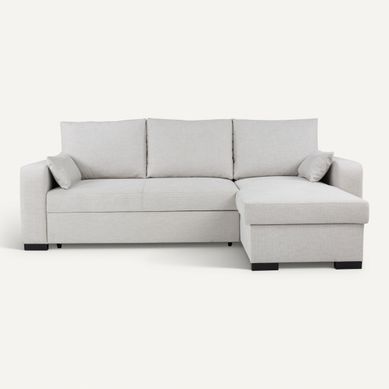 Canapé d'angle convertible BROADWAY II tissu beige vue de face