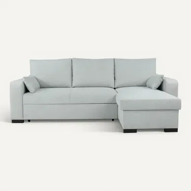 Canapé d'angle convertible BROADWAY II tissu gris clair vue de face