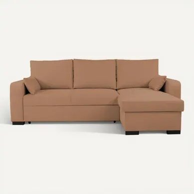 Canapé d'angle convertible BROADWAY II tissu terracotta vue de face