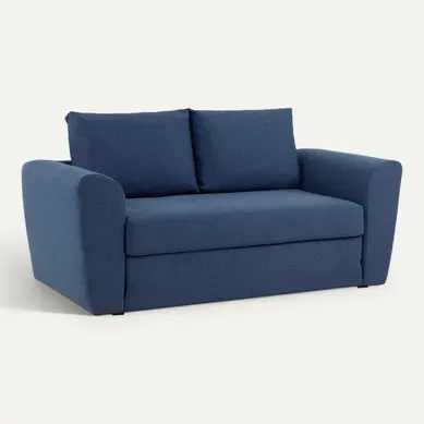 Canapé convertible 2 places TWILL II tissu bleu foncé Canapé convertible 2 places TWILL II tissu bleu foncé vue 3/4
