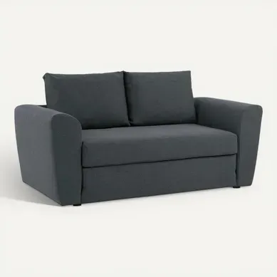 Canapé convertible 2 places TWILL II tissu anthracite vue 3/4