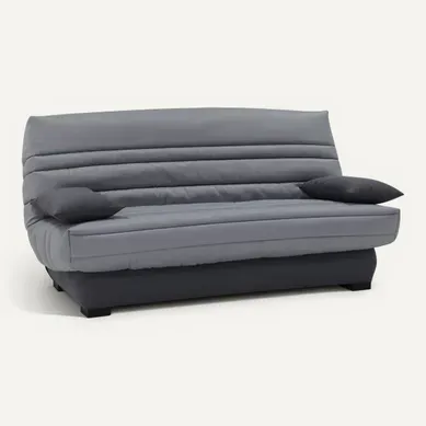 Banquette-lit clic-clac DALLAS tissu gris clair Banquette-lit clic-clac DALLAS tissu gris clair vue 3/4