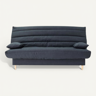 Clic Clac 3 Places  - Gris - Couchage 125x190 Cm - Avec Coussins