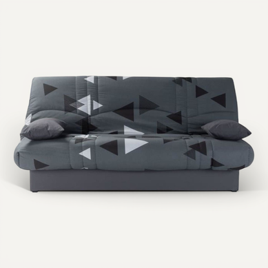 Banquette Clic Clac 3 Places - Tissu Bikini Gris - Style Contemporain -  L 190 X P 92 Cm -