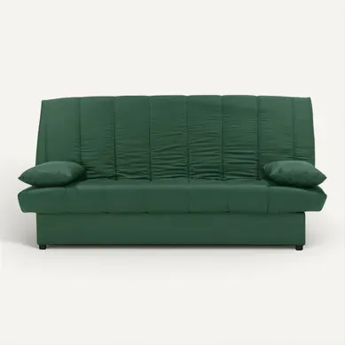 Banquette Clic Clac 3 Places - Tissu 100% Coton Vert - Style Contemporain - L 190 X P92 Cm -
