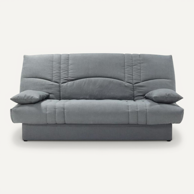 Clic Clac 3 Places Thelma - Tissu Soro Gris Moyen - Couchage 125x190 Cm - L190 X P92 X H96 Cm