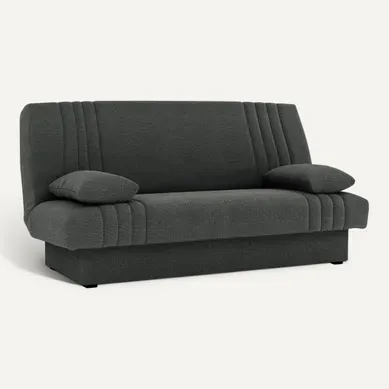 Banquette-lit-clic-clac AUBERT tissu gris foncé Banquette-lit-clic-clac AUBERT tissu gris foncé vue 3/4