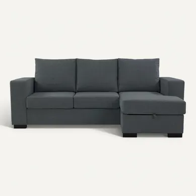 Canapé d'angle réversible ELTON Tissu anthracite vue de face