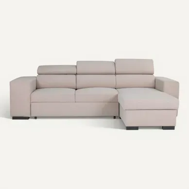 Canapé d'angle convertible NORWAY II tissu beige Canapé d'angle convertible NORWAY II tissu beige vue de face