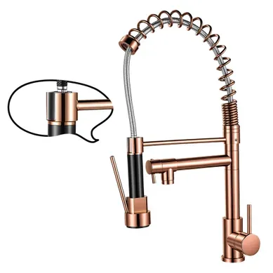 Robinet Or Rose Rétractable,deux Modes De Débit D'eau,rotation à 360°,eau Chaude Et Eau Froide