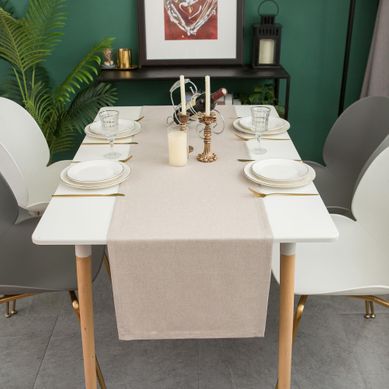 Chemin De Table En Lin,imperméable,réversible,lavable En Machine,convient Aux Tables à Manger,beige Chemin De Table En Lin,imperméable,réversible,lavable En Machine,convient Aux Tables à Manger,beige
