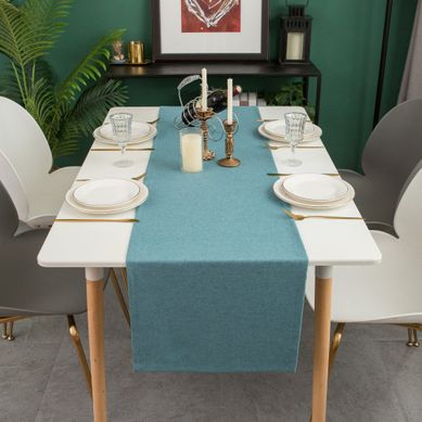 Chemin De Table En Lin, Imperméable, Réversible, Lavable En Machine,bleu, 30 X 120 Cm Chemin De Table En Lin, Imperméable, Réversible, Lavable En Machine,bleu, 30 X 120 Cm