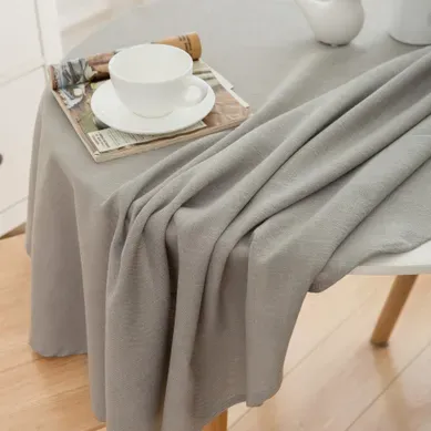 Nappe Ronde,gris Clair, Aspect Lin, Imperméable, Lavable En Machine, Réversible, 160 Cm Nappe Ronde,gris Clair, Aspect Lin, Imperméable, Lavable En Machine, Réversible, 160 Cm