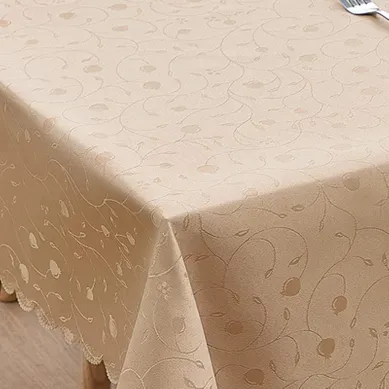 Nappe Rectangulaire Beige, Motif Jacquard, Imperméable, Résistante Aux Rayures, Tissu Doux Nappe Rectangulaire Beige, Motif Jacquard, Imperméable, Résistante Aux Rayures, Tissu Doux