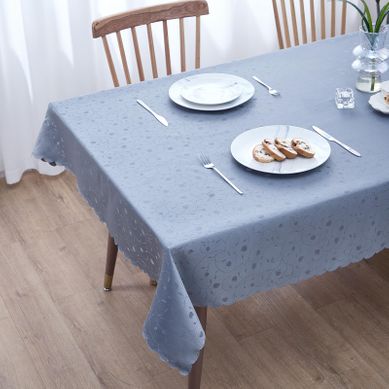 Nappe Rectangulaire Gris Clair, Motif Jacquard, Imperméable, Résistante Aux Rayures, 140x240 Cm Nappe Rectangulaire Gris Clair, Motif Jacquard, Imperméable, Résistante Aux Rayures, 140x240 Cm