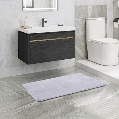 Tapis De Bain En Peluche Gris, Super Absorbant, Envers Antidérapant En Tpr, Doux Et Lavable Tapis De Bain En Peluche Gris, Super Absorbant, Envers Antidérapant En Tpr, Doux Et Lavable