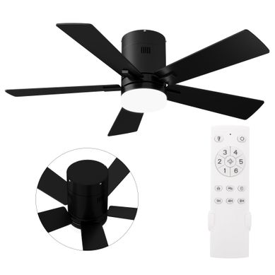 Ventilateur De Plafond Avec Lumière LED, 6 Vitesses De Ventilation, éclairage Tricolore,noir Ventilateur De Plafond Avec Lumière LED, 6 Vitesses De Ventilation, éclairage Tricolore,noir