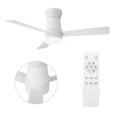 Ventilateur De Plafond Avec éclairage LED, 6 Vitesses De Ventilation, Blanc, 42 Pouces - 3 Pales Ventilateur De Plafond Avec éclairage LED, 6 Vitesses De Ventilation, Blanc, 42 Pouces - 3 Pales
