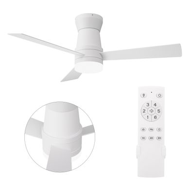 Ventilateur De Plafond Avec éclairage LED, 6 Vitesses De Ventilation, Blanc, 52 pouces - 3 Pales Ventilateur De Plafond Avec éclairage LED, 6 Vitesses De Ventilation, Blanc, 52 pouces - 3 Pales