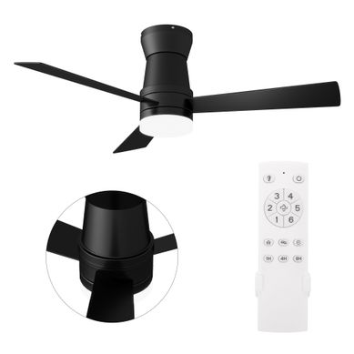 Ventilateur De Plafond Avec éclairage LED, 6 Vitesses De Ventilation, Noir, 52 pouces - 3 Pales Ventilateur De Plafond Avec éclairage LED, 6 Vitesses De Ventilation, Noir, 52 pouces - 3 Pales