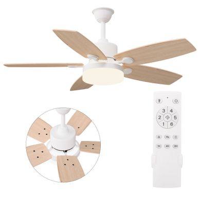 Ventilateur De Plafond Avec Lumière LED, 6 Vitesses, 5 Pales, Finition Bois, 42 Pouces Ventilateur De Plafond Avec Lumière LED, 6 Vitesses, 5 Pales, Finition Bois, 42 Pouces