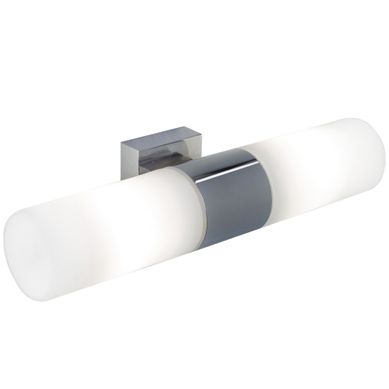 Applique Murale Tangens Double Verrerie Chromé, H.6 - Ip44 - E14 / Intérieur