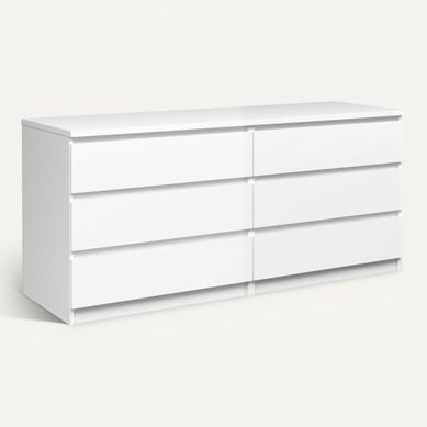 Commode 2x3 tiroirs BEST LAK Blanc vue 3/4