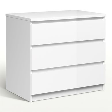 Commode BEST LAK blanc laqué Commode BEST LAK blanc laqué vue 3/4