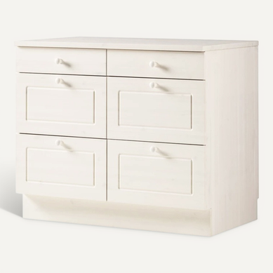Anita-elément Bas Anita-armoire Avec 4+ 2 Tiroir En Pin Blanc 100x85x60 Cm