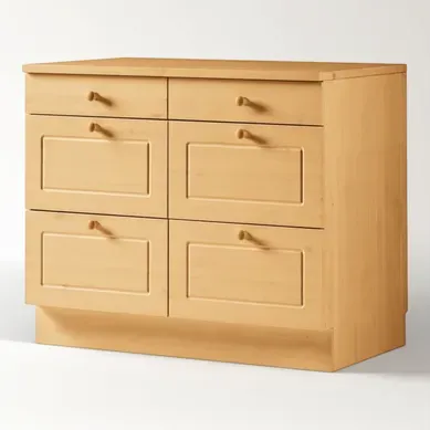 Anita-elément Bas Anita-armoire Avec 4+ 2 Tiroir En Pin Marron Bois 100x85x60 Cm