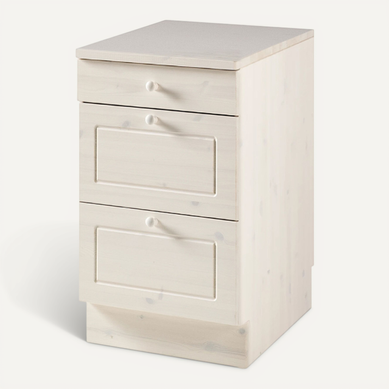 Anita-elément Bas Anita-armoire Avec 2+ 1 Tiroir En Pin Blanc 50x85x60 Cm