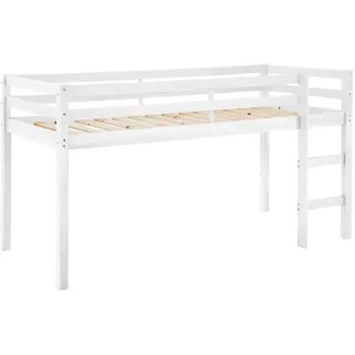 Alpi - Lit Cabane Surélevé En Pin Blanc 90x200