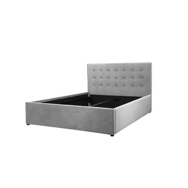 Hamar - Lit En Velours Gris Clair 140x200 Hamar - Lit En Velours Gris Clair 140x200