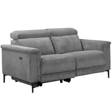 Lund-canapé 2 Places Avec 1 Fauteuil Relax Électrique En Tissu Noir Lund-canapé 2 Places Avec 1 Fauteuil Relax Électrique En Tissu Noir