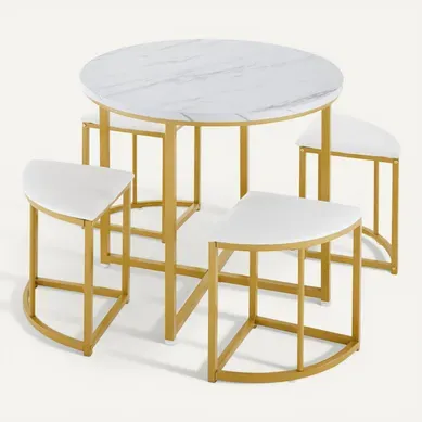 Ensemble Table De Salle à Manger Avec 4 Chaises Blanc Ensemble Table De Salle à Manger Avec 4 Chaises Blanc