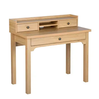 Bureau Scandinave Bois Nature Rangement Tiroirs Strcture En Bois 100*50*75.5-90.5cm Bureau Scandinave Bois Nature Rangement Tiroirs Strcture En Bois 100*50*75.5-90.5cm