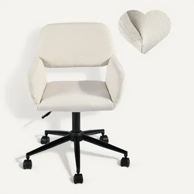 Chaise De Bureau Ergonomique Réglable, Design Moderne Avec Roulettes, Tissu Confortable Beige Chaise De Bureau Ergonomique Réglable, Design Moderne Avec Roulettes, Tissu Confortable Beige