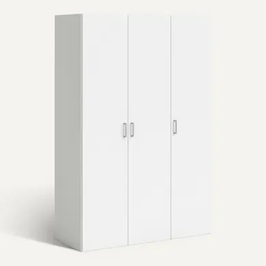 Armoire 3 portes ouvrantes SPACE L. 115,8 cm blanc Armoire 3 portes ouvrantes SPACE L. 115,8 cm blanc vue 3/4