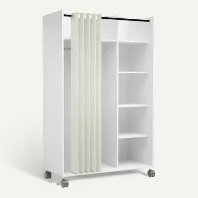 Kit dressing avec rideau L.100 cm MOVE blanc Kit dressing avec rideau L.100 cm MOVE blanc vue 3/4