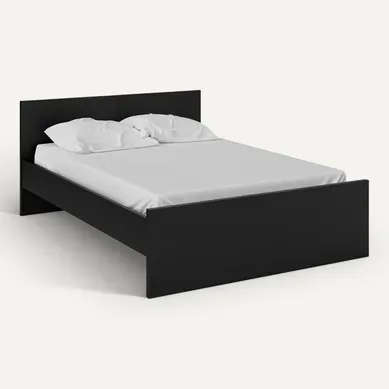 Lit 140x190 cm BEST LAK 2 noir mat Lit 140x190 cm BEST LAK 2 noir mat vue 3/4