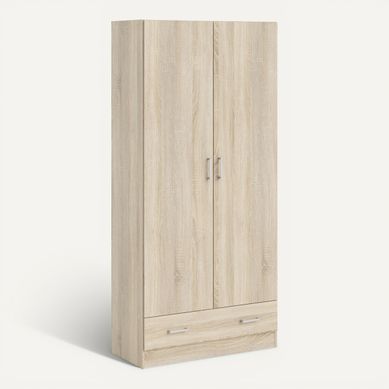 Armoire 2 portes L.80 cm SPACE imitation chêne Armoire 2 portes L.80 cm SPACE imitation chêne vue 3/4