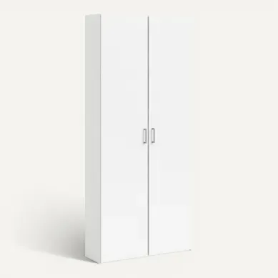 Armoire 2 portes L.78 cm SPACE blanc Armoire 2 portes L.78 cm SPACE blanc vue 3/4