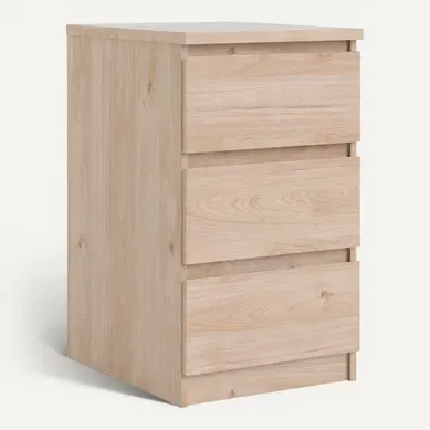 Demi commode 3 tiroirs BEST imitation chêne HL Demi commode 3 tiroirs BEST imitation chêne HL vue 3/4