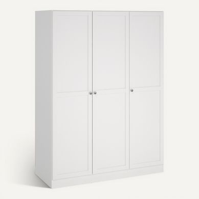 Armoire 3 portes L. 147 cm BILLUND blanc Armoire 3 portes L. 147 cm BILLUND blanc vue 3/4