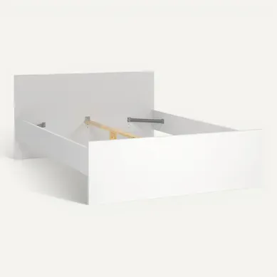 Lit 140x190 cm BEST blanc mat vue 3/4